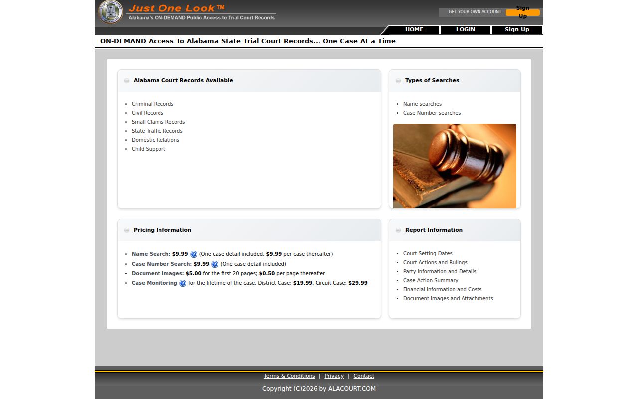 Dale County case lookup Just One Look search and pricing